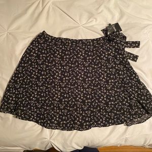 Ditzy Floral Wrap Mini Skirt